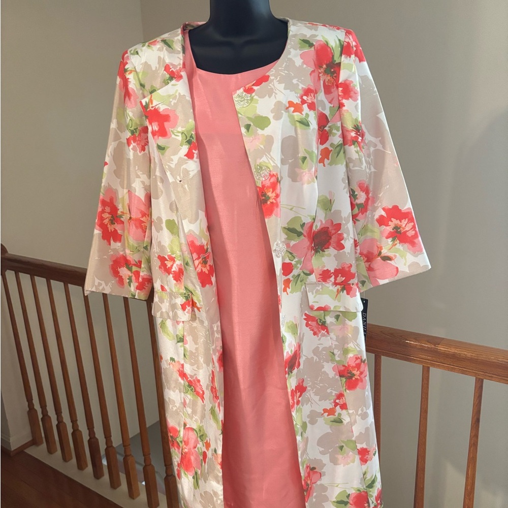 NWT pink dress with floral jacket size 14W.